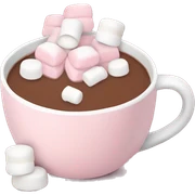 Light Pink mug of hot chocolate with marshmallows  sticker