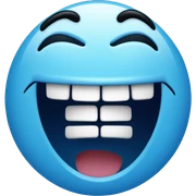 Blue laughing emoji  sticker