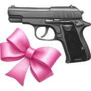 gun with pink bow sticker