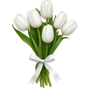 white tulip bouquet  sticker