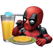 Deadpool tomando una bebida sticker
