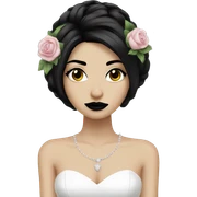 Emo punk bride with black hair sticker