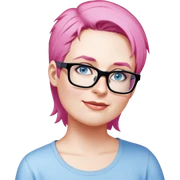 female, light blue shirt, short light-brown hair sticker