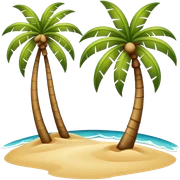 beach with palm tree sticker