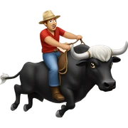 Man riding a bull sticker