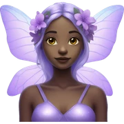 Pretty iridescent alien fairy girl with lilac flower crown sticker