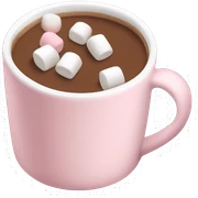 Light Pink mug of hot chocolate with marshmallows  sticker