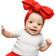 child with hair bow solo sticker