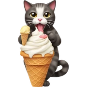 cat eating ice cream sticker