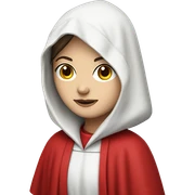only one brunette caucasian handmaid in a completely red robe with red hood  sticker