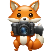 Kawaii Fox with Canon camera sticker