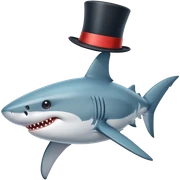 Shark with a top hat sticker