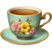 Vintage tea with flower design sticker