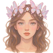 Change the butterfly crown to opal pink with iridescent butterflies and moonstone gems, magical and dreamy. Keep the background transparent. sticker