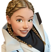 smiling girl with braided hair sticker