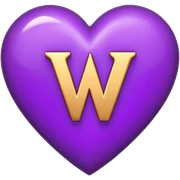 The Letter “w” inside a Purple Heart sticker
