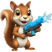 squirrel with a water gun sticker