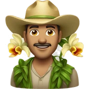 hombre disfrazado de orquídeas sticker