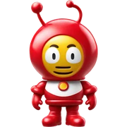 Very shiny full body pill medical Anpanman with big boots and antennae red and white colors only sticker