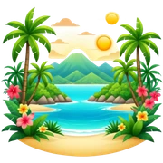 Full Tropical exotic sunny scenery  sticker