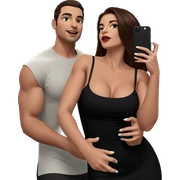 couple selfie in black dress sticker