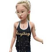 blonde girl with jewelry sticker