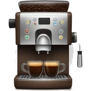 brown coffee machine sticker
