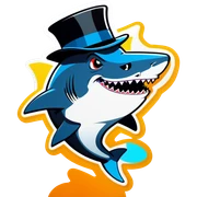 Shark with a top hat sticker