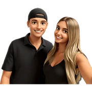 smiling girl and boy duo sticker