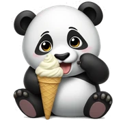 Panda eating ice cream sticker