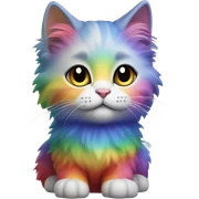 Rainbow and kitty  sticker