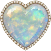 opal Crystal pave heart sticker