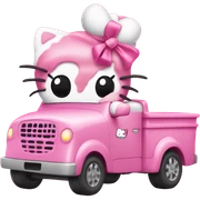 Hello kitty driving a pink truck sticker