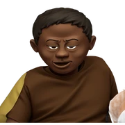 dark-skinned boy with closed eye sticker