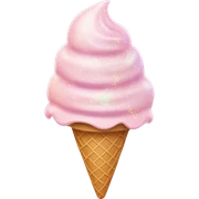 Pastel Pink Ice Cream "A pastel pink swirled ice cream cone with glittery sprinkles and a glowing, magical aura that makes the cone appear iridescent." sticker