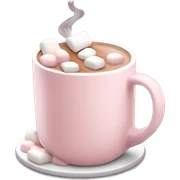 Light Pink mug of hot chocolate with marshmallows  sticker