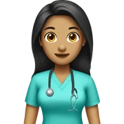 Tan nurse with scrubs long black hair sticker