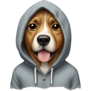 Dog wearing a hoodie sticker