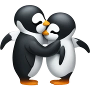 cute penguins hug sticker