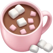Light Pink mug of hot chocolate with marshmallows  sticker