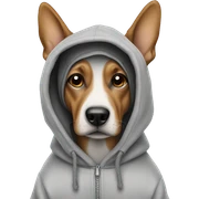 Dog wearing in hoodie  sticker