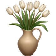 White tulips in a light brown vace sticker
