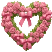 Heart wreath with beautiful bow sticker