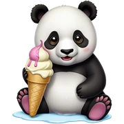 Panda eating ice cream sticker
