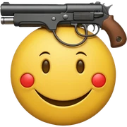 Smiley face with gun sticker