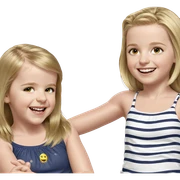 happy friends with blonde hair sticker