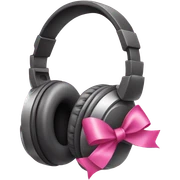 headphones with pink bow sticker