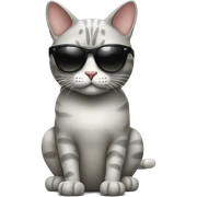 Cat with sunglasses sticker