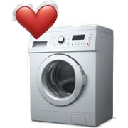 Washing machine, kissing a dryer sticker