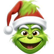 Grinch wearing a Santa hat and smiling  sticker